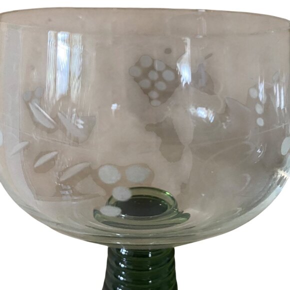 Schott Zwisel 5 Crystal Wine Goblets Glasses Beehive Stems Etched Floral Design - Picture 7 of 10